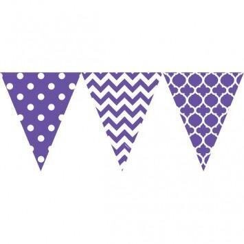 Pennant Banner-Purple/ and White