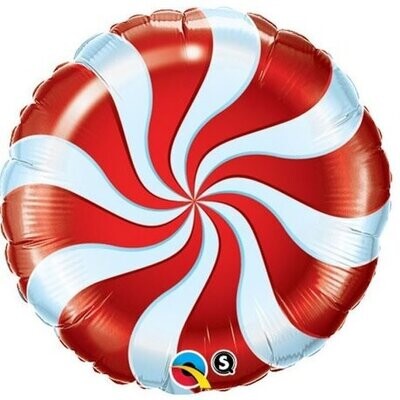 Foil Balloon - 18&quot; - Red Candy Swirl