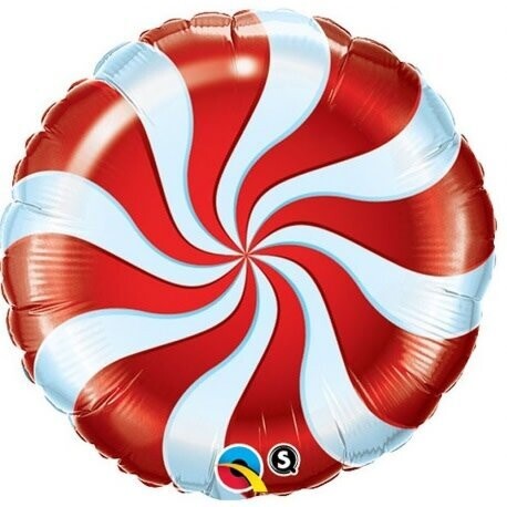 Foil Balloon - 18&quot; - Red Candy Swirl