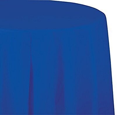 Table Cover-Round-Cobalt-82&#39;&#39;-Plastic