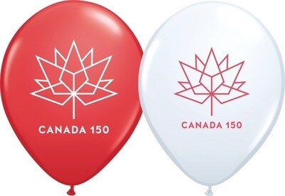 Latex Balloons - Canada 150 -11&quot; - W/H