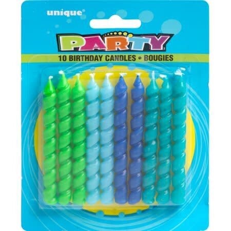 Candles - Green, Blue, Teal- Spiral