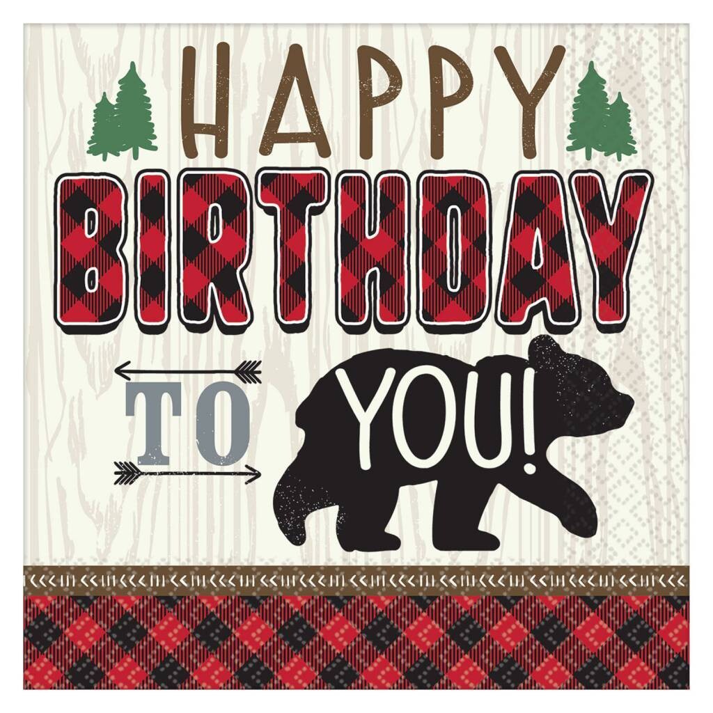 Lunch Napkins- Little Lumberjack Birthday- 16pk/2ply
