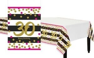 Tablecover - Plastic Pink and Gold 30