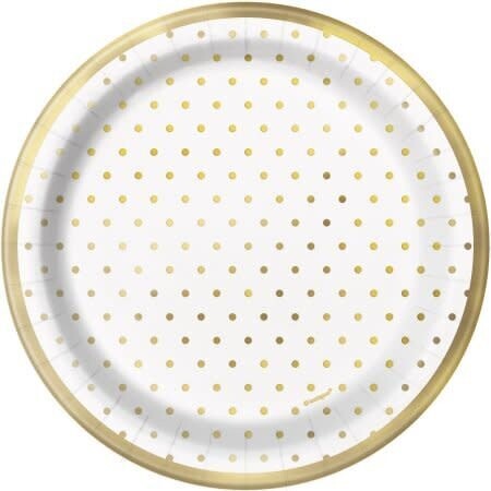 Beverage Paper Plates- Elegant Gold Dots