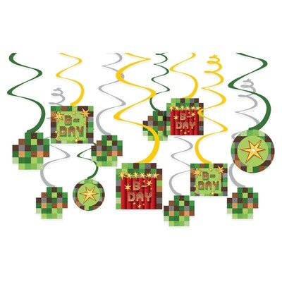 Swirl Decorations - TNT Party - 12pk