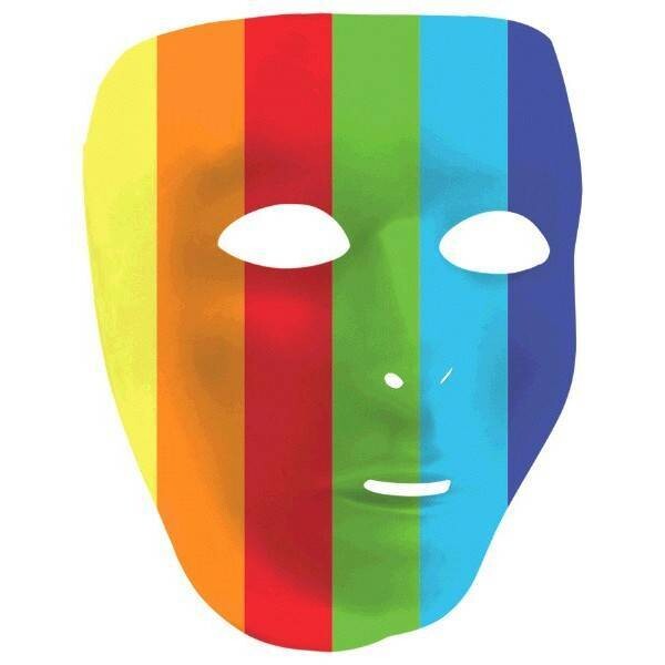 Mask-Full Face-Rainbow-Plastic