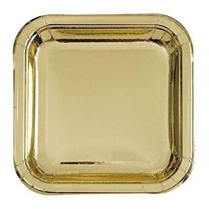 Plates-BEV-Square-Gold Foil-8pk