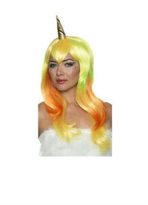 Wig- Unicorn Fairy Green, Yellow, Orange