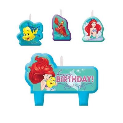 Candle Set-Little Mermaid Ariel-4pk