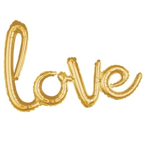 Foil Balloon- Air-Filled- Love - Gold