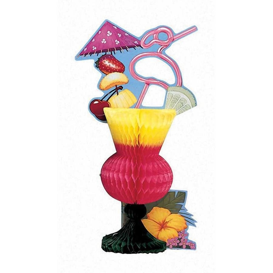 Centerpiece - Tropical Drink - 6.5&quot;x12&quot; - 1pc