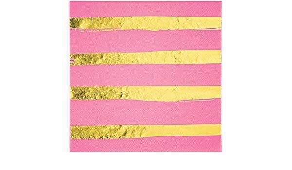 Luncheon Napkins-Candy Pink Foil Stamp