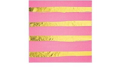 Luncheon Napkins-Candy Pink Foil Stamp