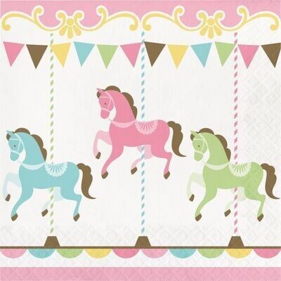 Luncheon Napkins- Carousel- 16pk-2ply