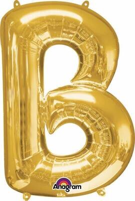 Foil Balloon-Supershape-Letter &quot;B&quot;-Gold