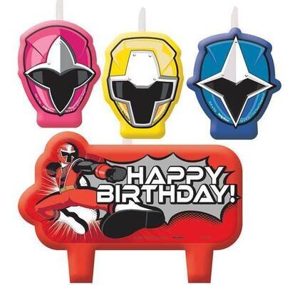 Candle Set-Power Rangers Ninja Steel-4pk
