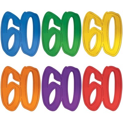 Cutout &quot;60&quot; Solid Coloured Foil (2 sided)