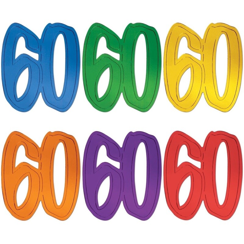 Cutout &quot;60&quot; Solid Coloured Foil (2 sided)