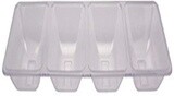 Long 4 Compartment Tray - Clear