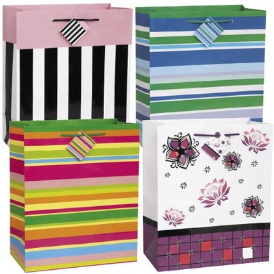 Gift Bag-Party Stripes-Large-(Option for 4 style)-Paper