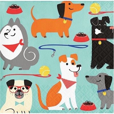 Beverage Napkins- Dog Party- 16pk-2ply
