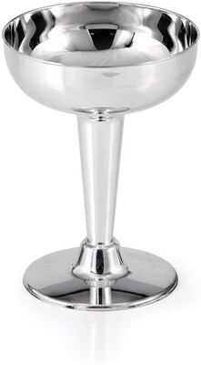 Plastic Champagne Glasses - Metallic Silver