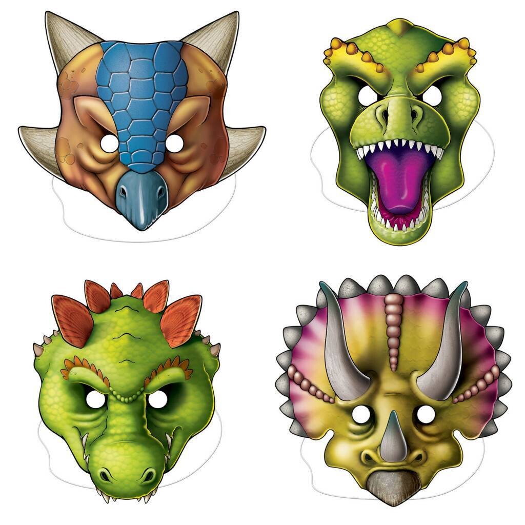 Masks - Dinosaur (4PK)