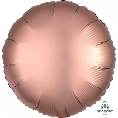 Foil Balloon - Rose Copper Satin - Luxe Round - 17&quot;