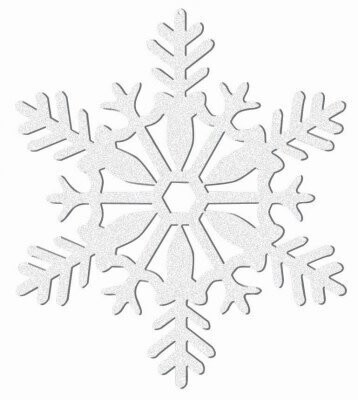 White Glitter Snow Flake - 11&quot;