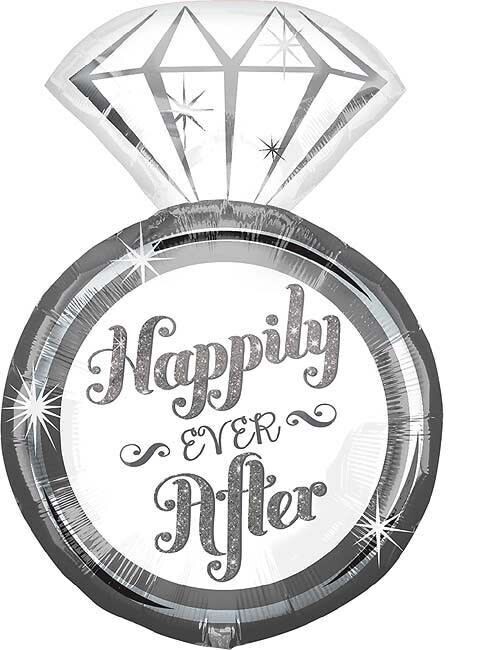 Foil Balloon-Supershape-Happily Ever After Diamond Ring