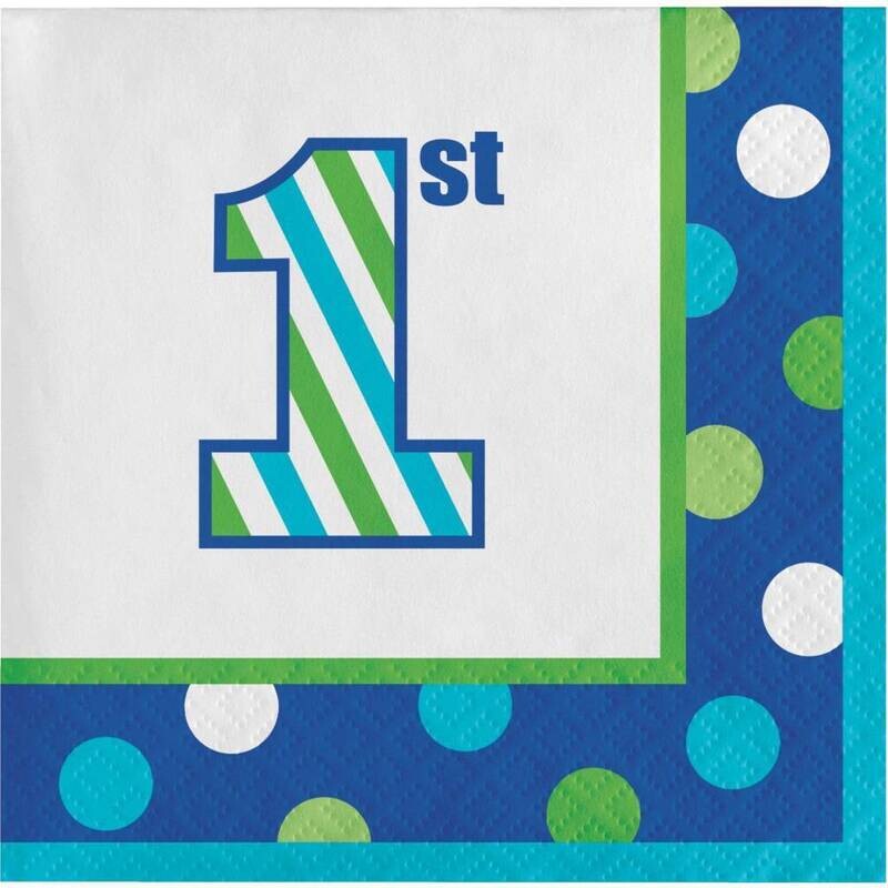Beverage Napkins-1st Birthday Sweet Stripes-16pk-2ply-Final Sale