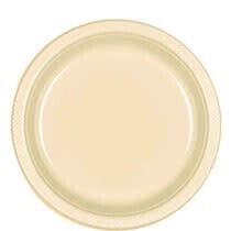 Plastic Plates 20pc Vanilla Creme 9&quot;