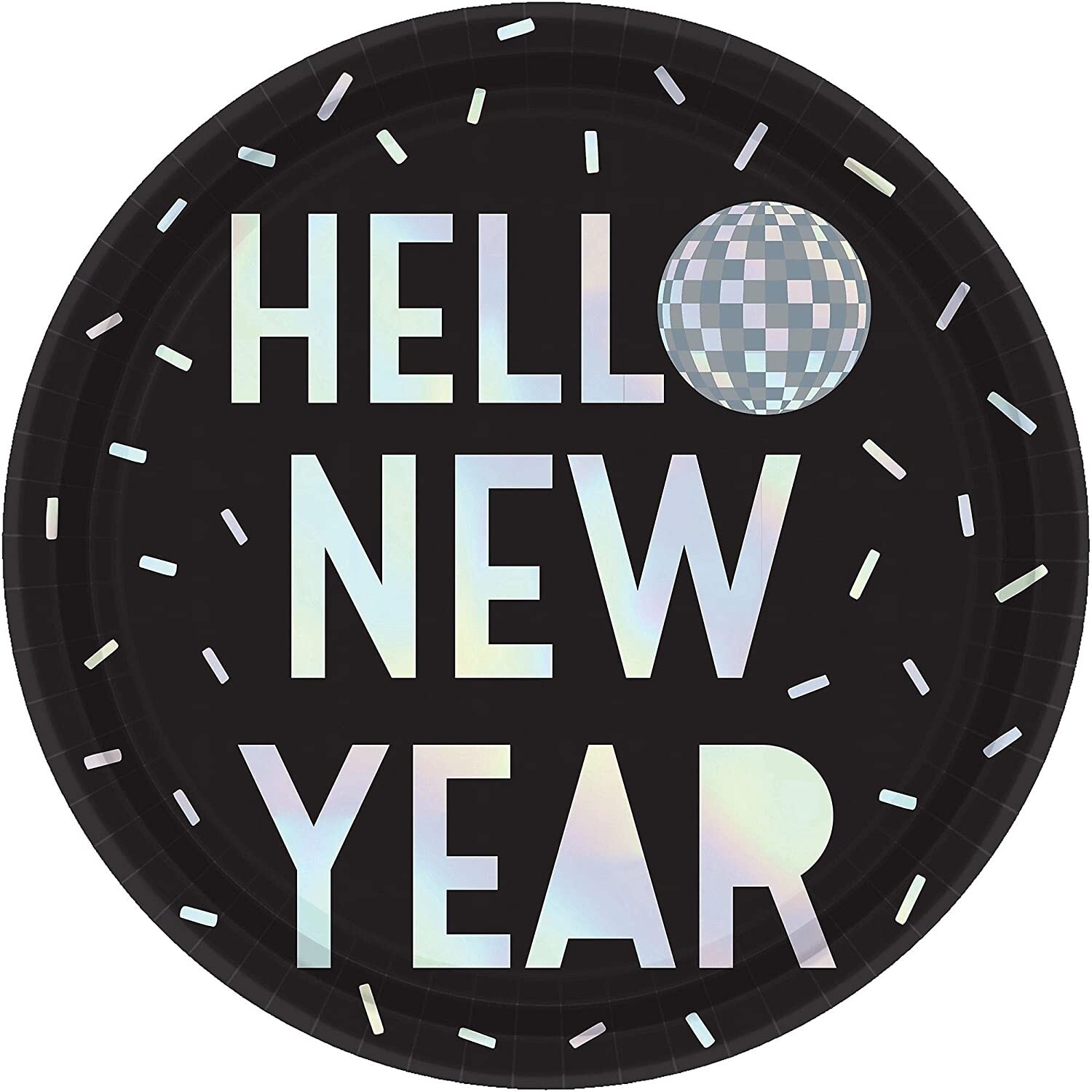Plates LN Disco Ball Drop Happy New Year