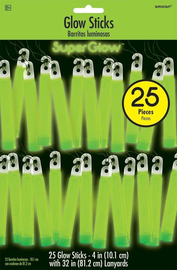 Glow Sticks-Super-Green-4&#39;&#39;-25pk