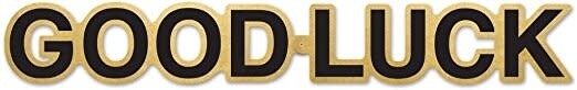 Foil Streamer-Good Luck-Black &amp; Gold-35&#39;&#39;