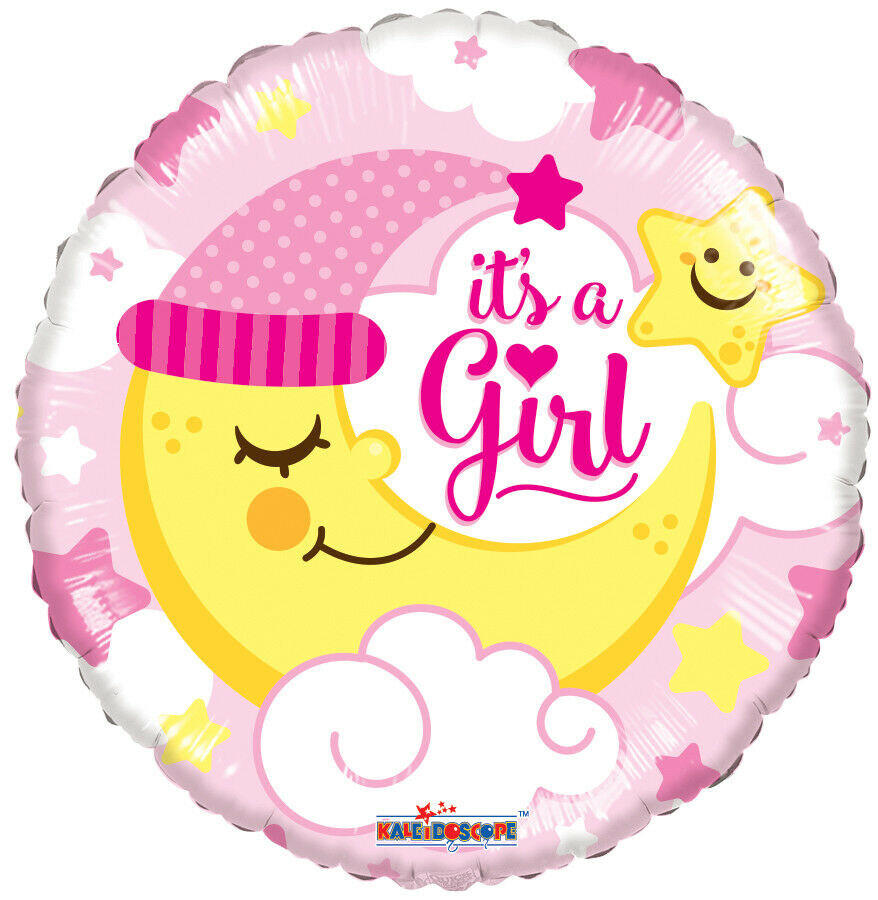 Foil Balloon -Its A Girl/Moon 18&quot;