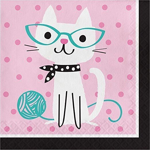Napkins-LN-Cats Purefect Party-16pk-2ply