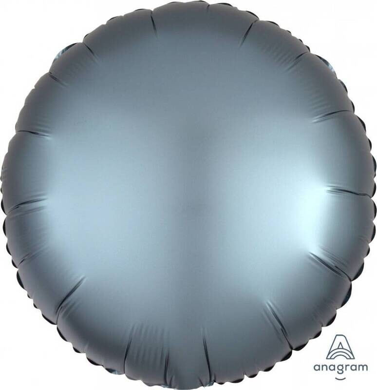Foil Balloon - Steel Blue Satin Luxe  - Round - 17&quot;