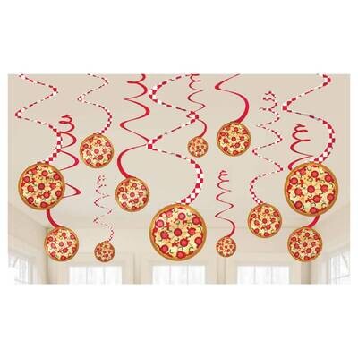 Swirl Decorations- Pizza Party- 12pcs