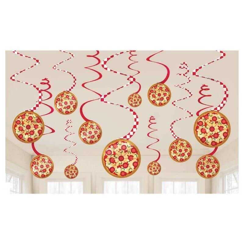 Swirl Decorations- Pizza Party- 12pcs