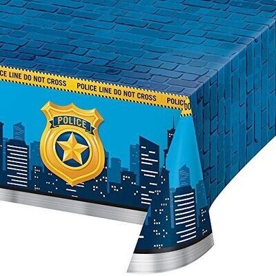 Table Cover - Plastic - Rectangle - Police Party AOP - 54&#39;&#39; x 102&quot; - 1pc