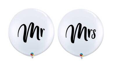 Latex Balloons - Mr &amp; Mrs - 36&quot;