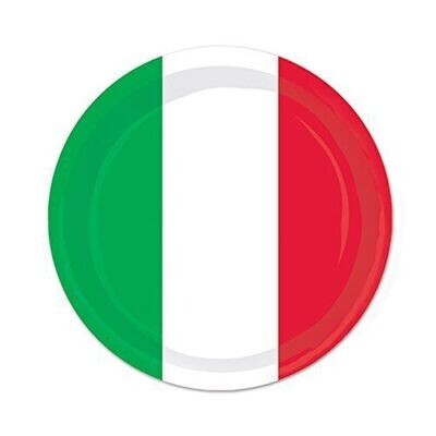 Plates-BEV-Red White Green-8pk-Paper- Discontinued