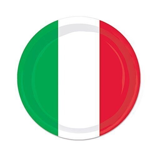 Plates-BEV-Red White Green-8pk-Paper- Discontinued