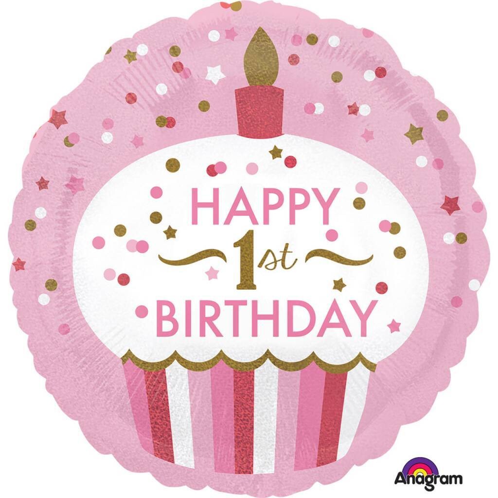 Foil Balloon - 1st Birthday Girl