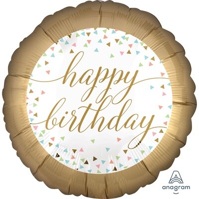 Foil Balloon- Happy Birthday- Confetti Fun- 18&quot;