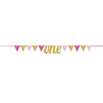 Banner Pennant -Glitter Pink (ONE)