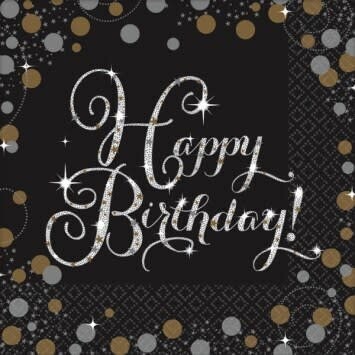 Luncheon Napkins- Happy Birthday Sparkling Celebration