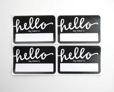 Name Tags - Black Hello my name is